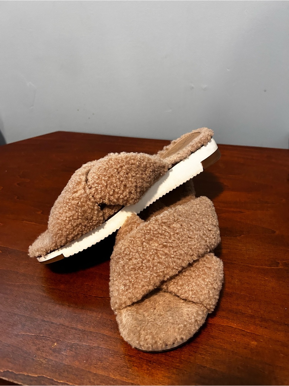 Sam Edelman Faux shearling Slide Sandals size 9